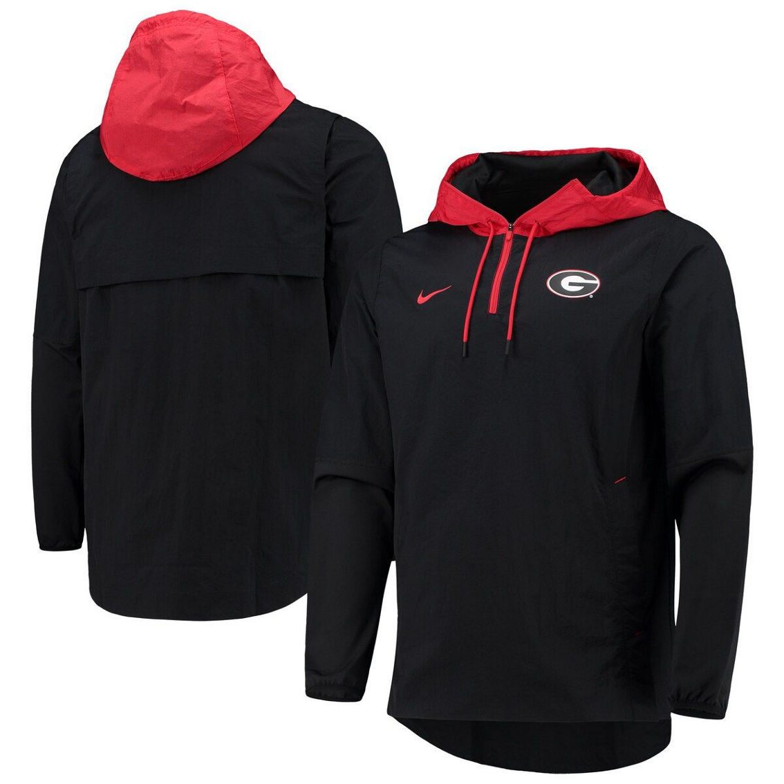 Nike Men's Black/Red Georgia Bulldogs Player Quarter-Zip Jacket - Image 2 of 4