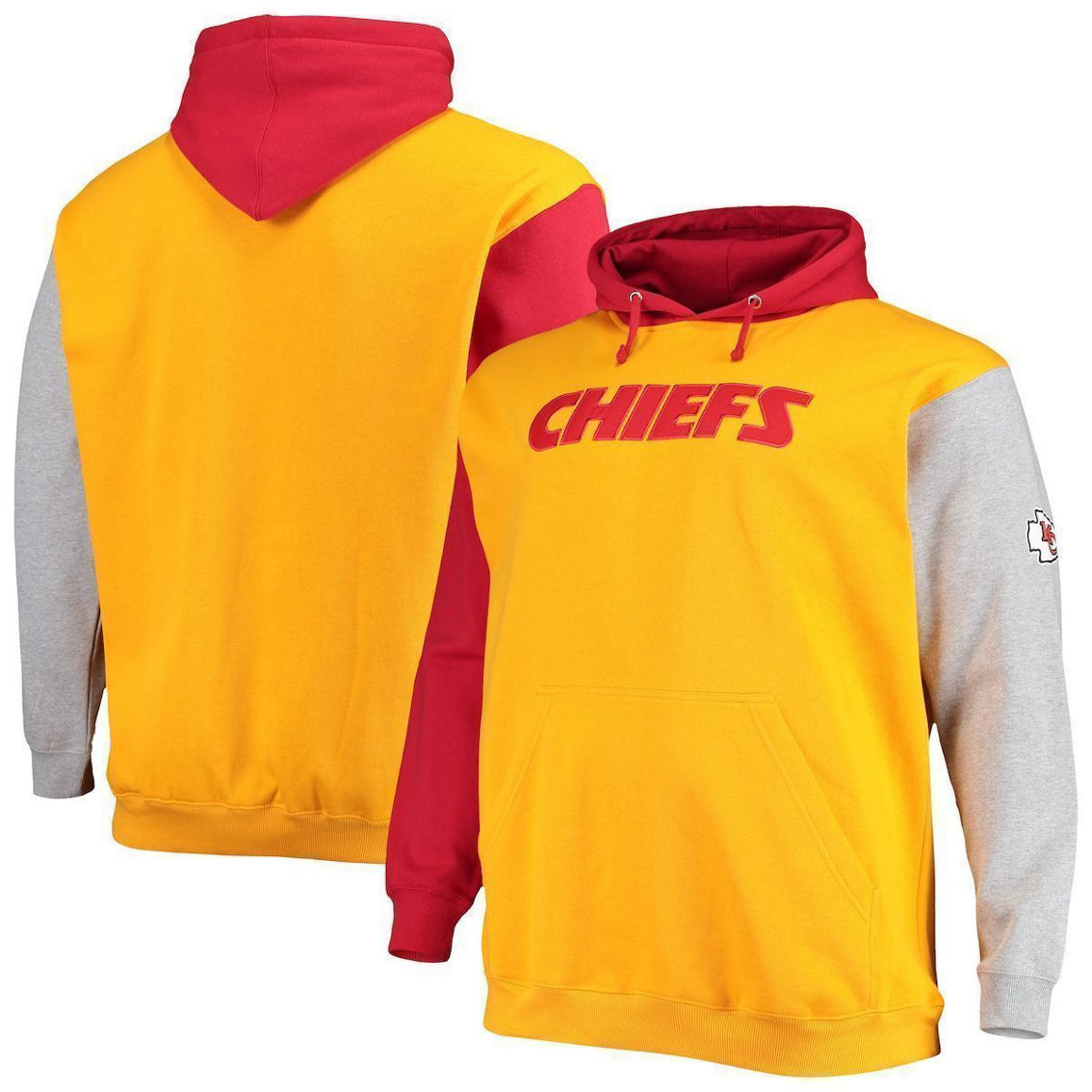 Fanatics Branded Men's Red/Yellow Kansas City Chiefs Big & Tall Pullover Hoodie - Image 2 of 4