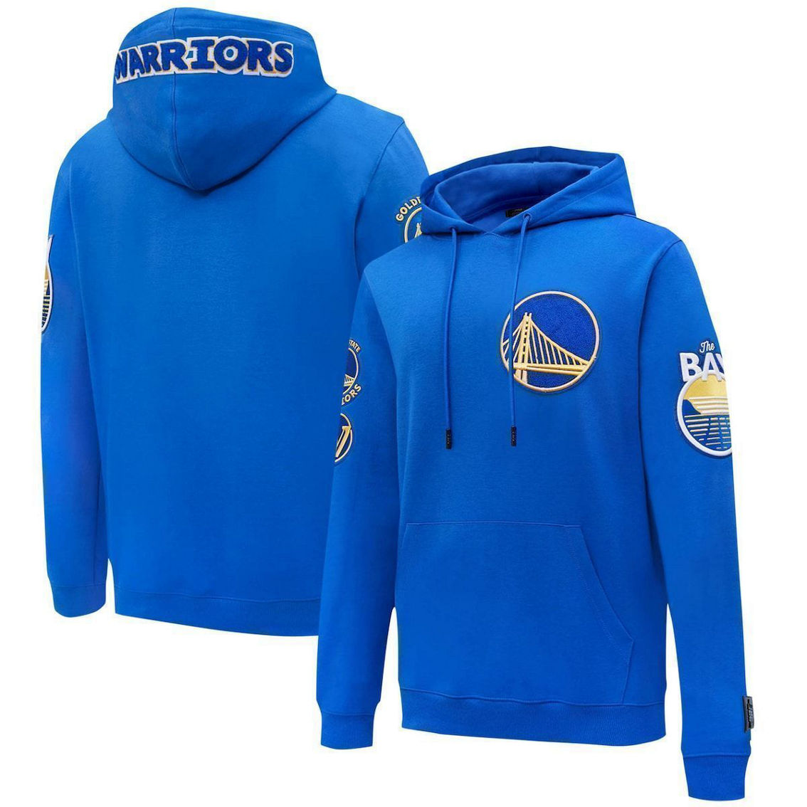 Men's Pro Standard Royal Golden State Warriors Chenille Team Pullover Hoodie - Image 2 of 4