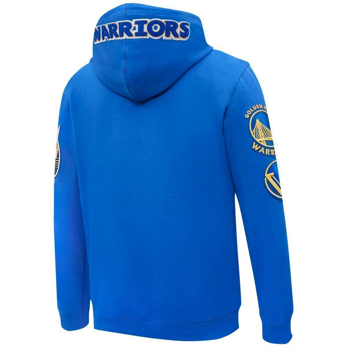 Men's Pro Standard Royal Golden State Warriors Chenille Team Pullover Hoodie - Image 4 of 4