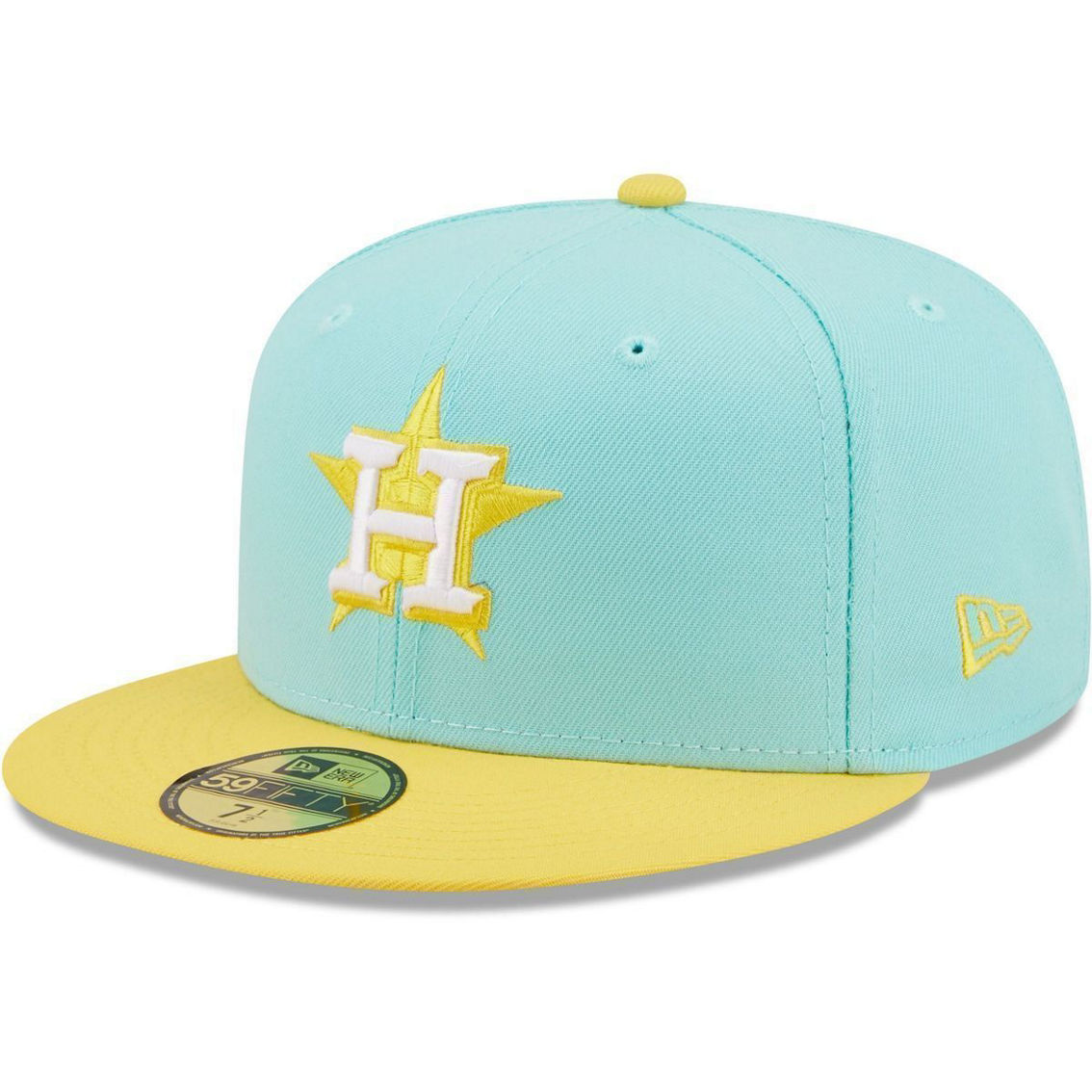 New Era Men's Turquoise/Yellow Houston Astros Spring Color Pack Two-Tone 59FIFTY Fitted Hat - Image 2 of 4