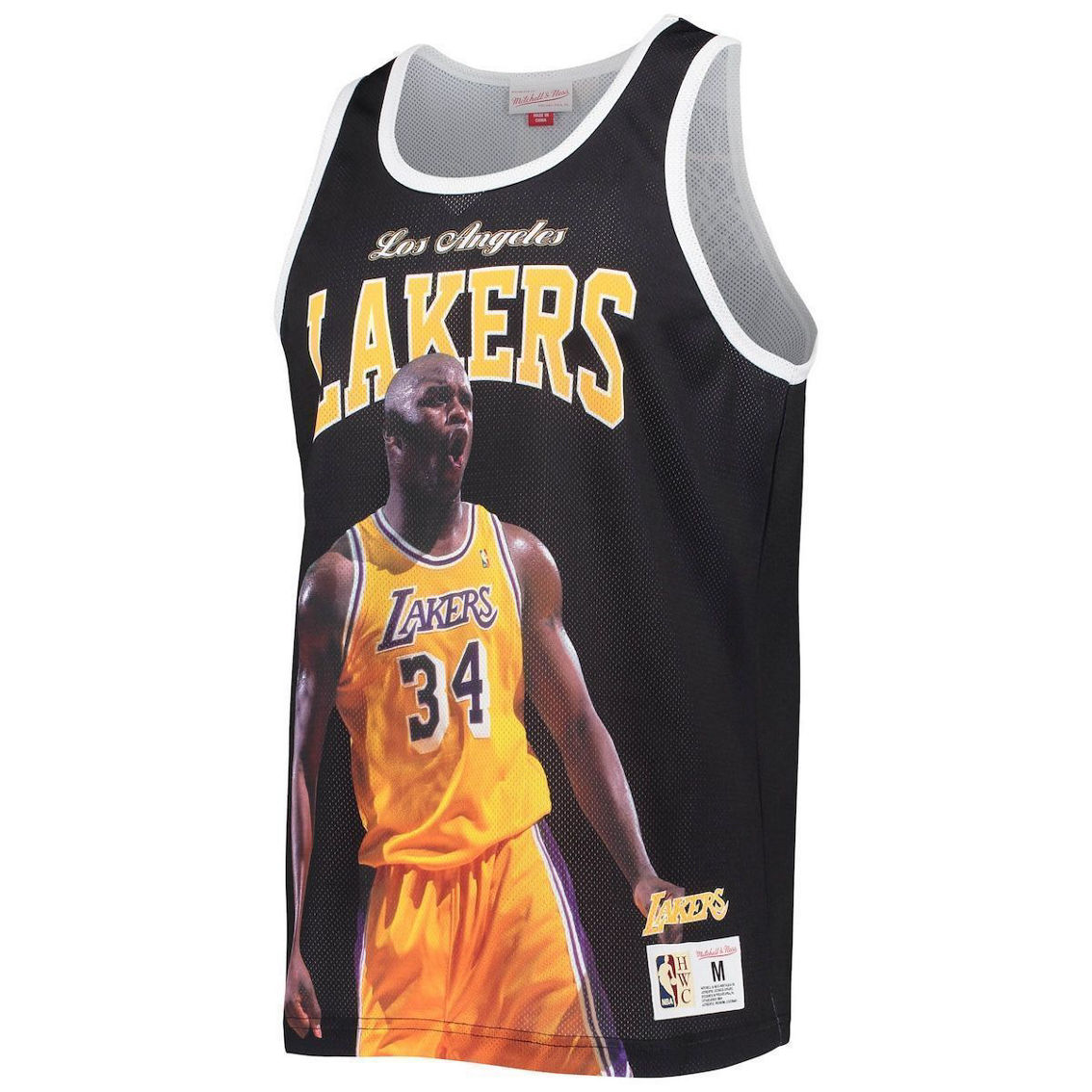 Mitchell & Ness Men's Shaquille O'Neal Black Los Angeles Lakers Hardwood Classics Player Tank Top - Image 3 of 4