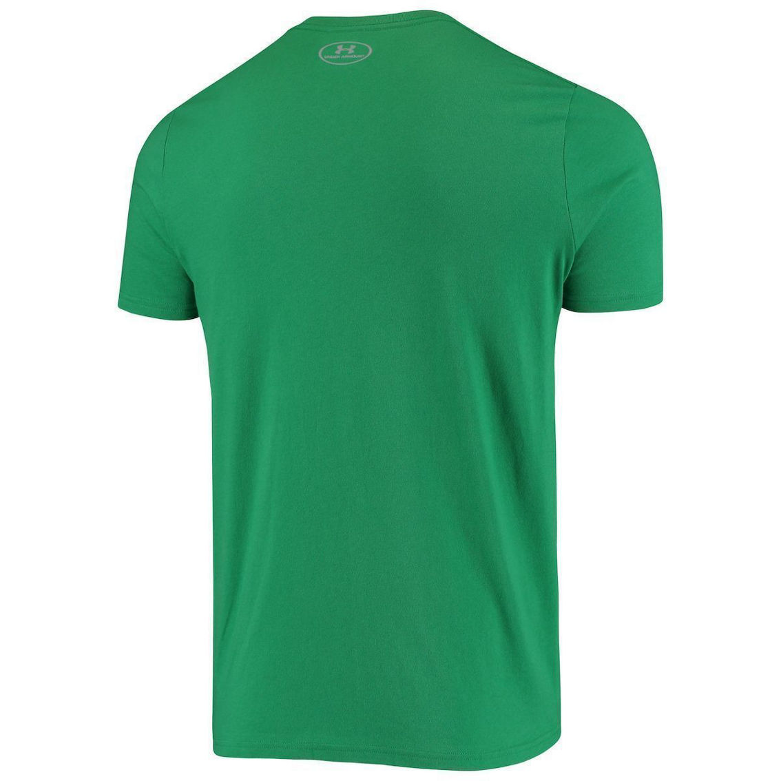 Under Armour Men's Kelly Green Notre Dame Fighting Irish Wordmark Logo Performance Cotton T-Shirt - Image 4 of 4