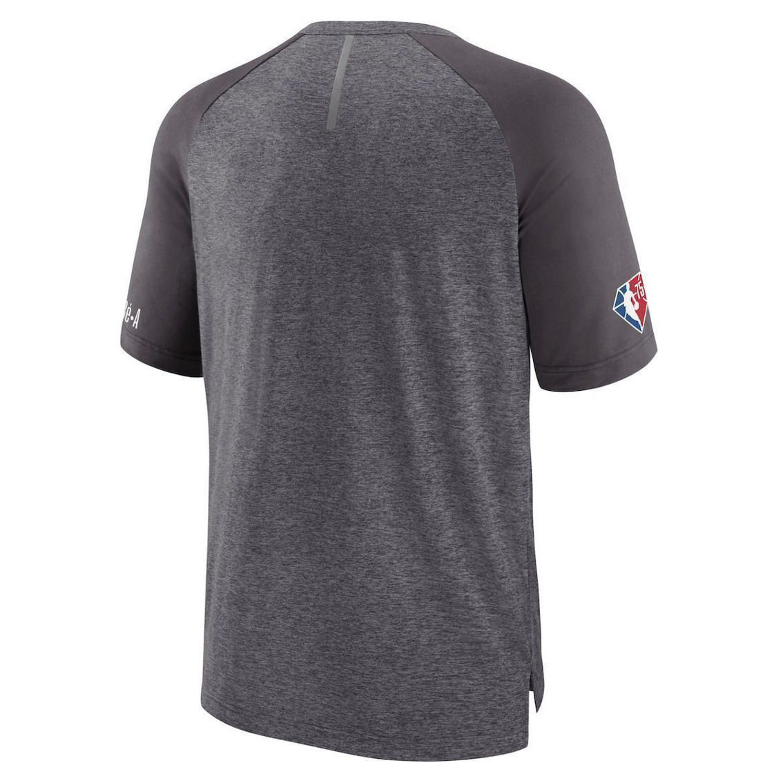Fanatics Branded Men's Heathered Gray Brooklyn Nets 2022 Noches Ene-Be-A Core Shooting Raglan T-Shirt - Image 4 of 4