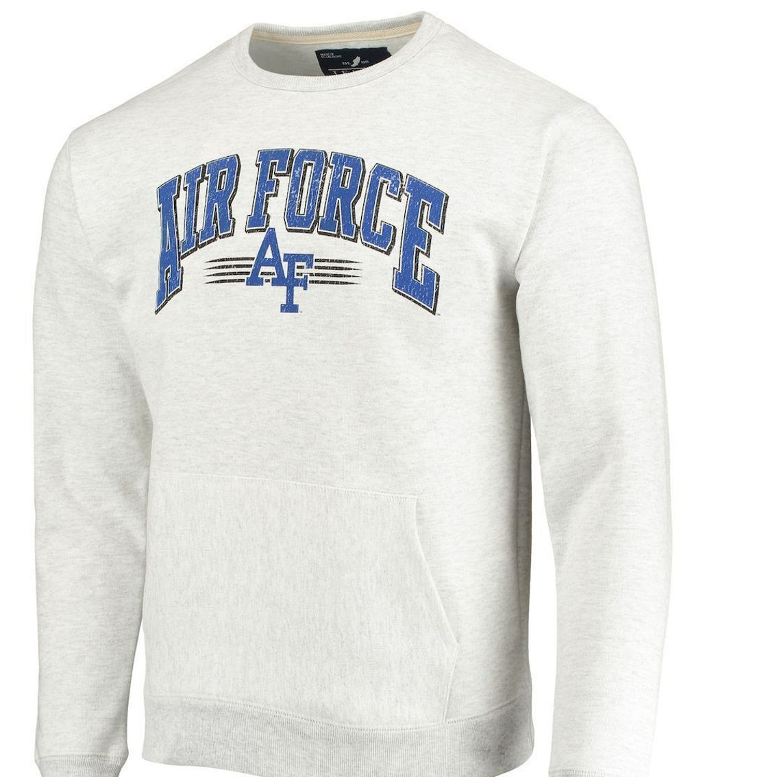 League Collegiate Wear Men's Heathered Gray Air Force Falcons Upperclassman Pocket Pullover Sweatshirt - Image 3 of 4