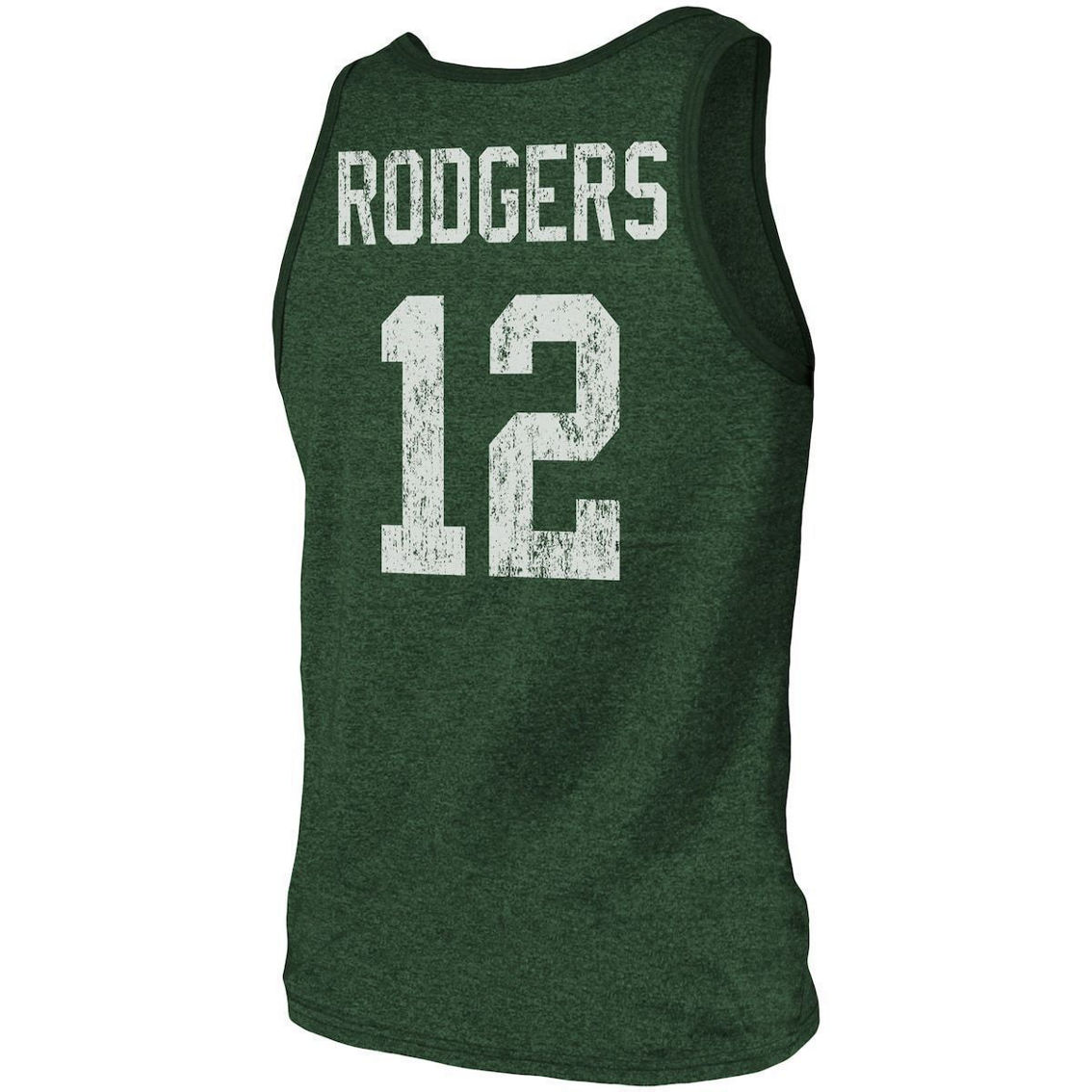 Majestic Threads Men's Aaron Rodgers Green Green Bay Packers Name & Number Tri-Blend Tank Top - Image 4 of 4