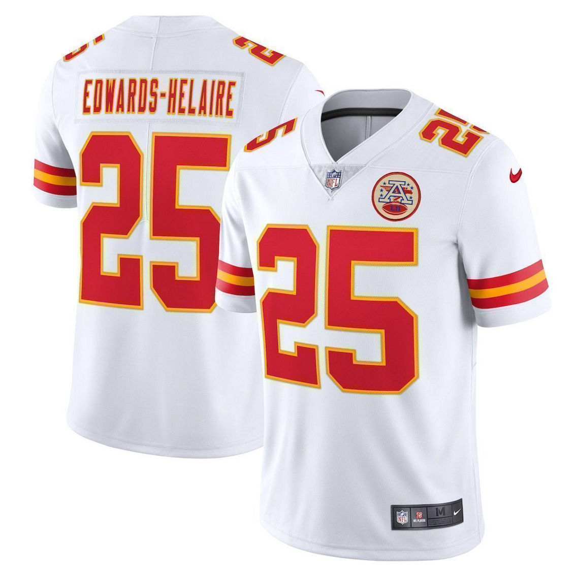 Nike Men's Clyde Edwards-Helaire White Kansas City Chiefs Vapor Limited Jersey - Image 2 of 4
