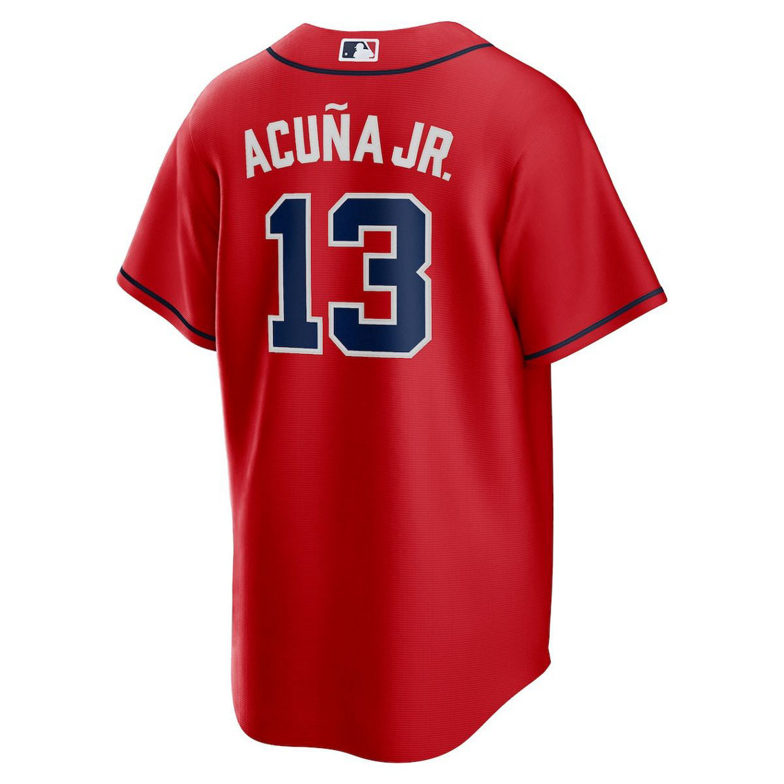 Nike Men's Ronald Acuna Jr. Red Atlanta Braves Alternate Replica Player Name Jersey - Image 4 of 4