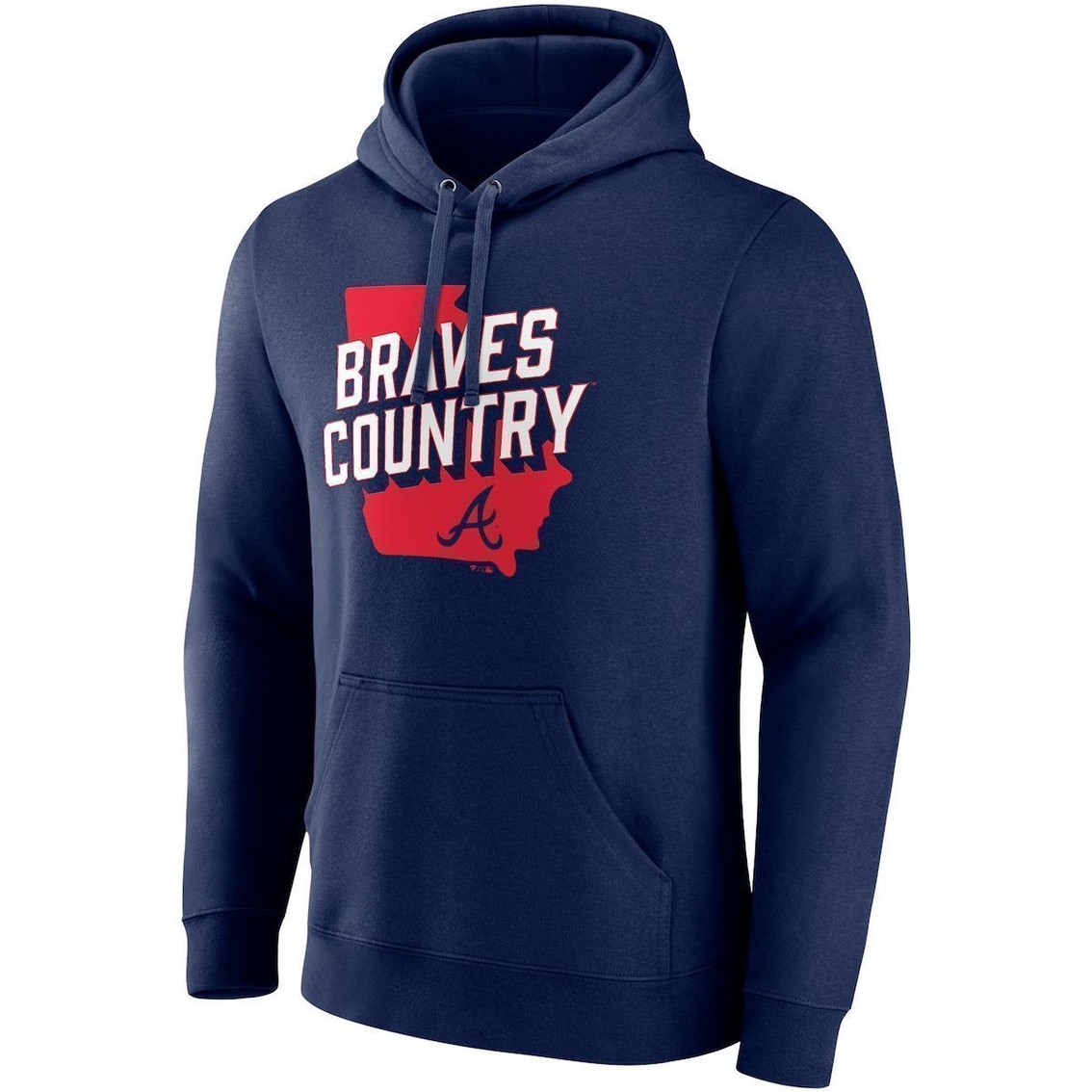 Fanatics Branded Men's Navy Atlanta Braves Hometown Collection Team Fitted Pullover Hoodie - Image 3 of 4