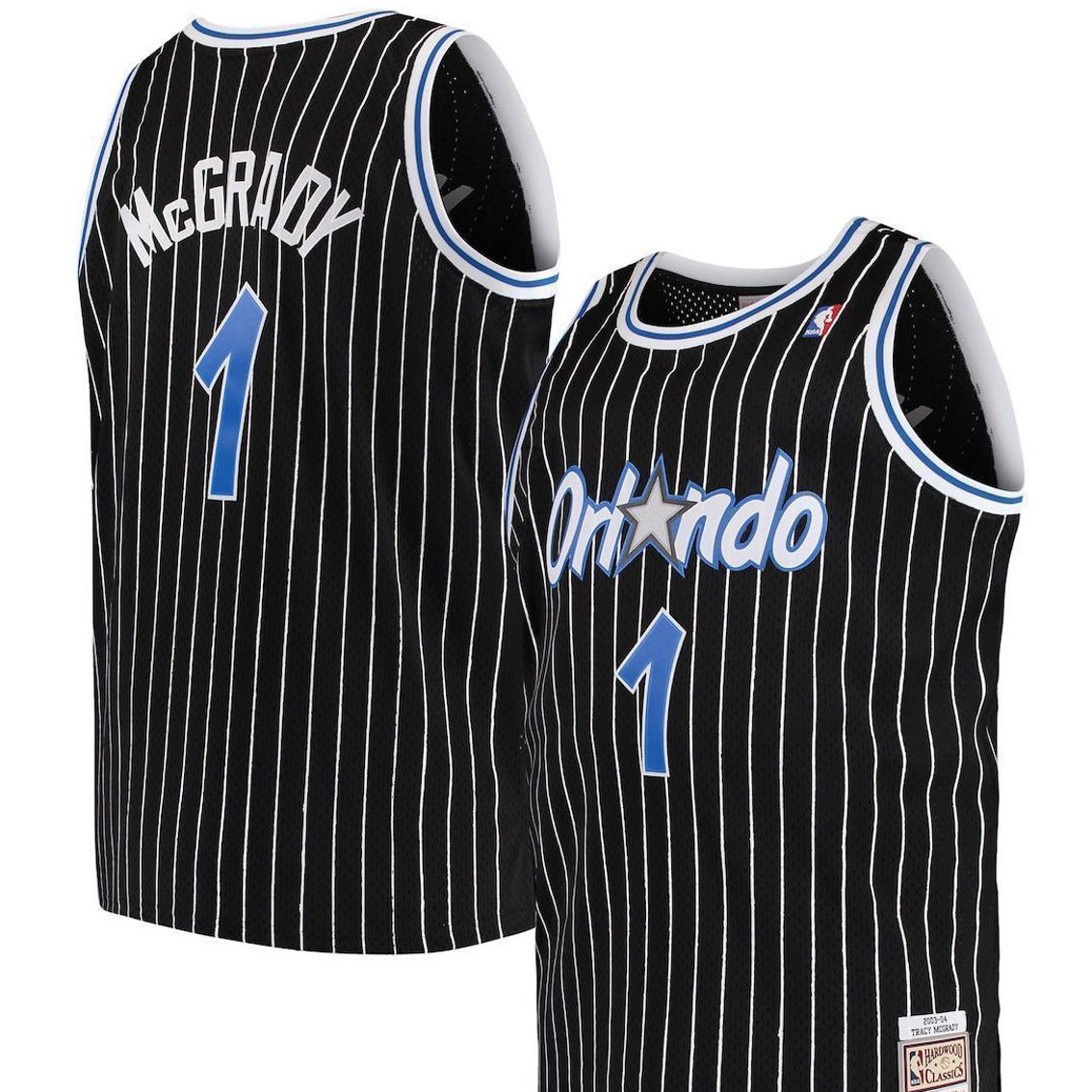Men's Orlando Magic 1 McGRADY basketball jersey mitchell ness big face  shirt blue 2020