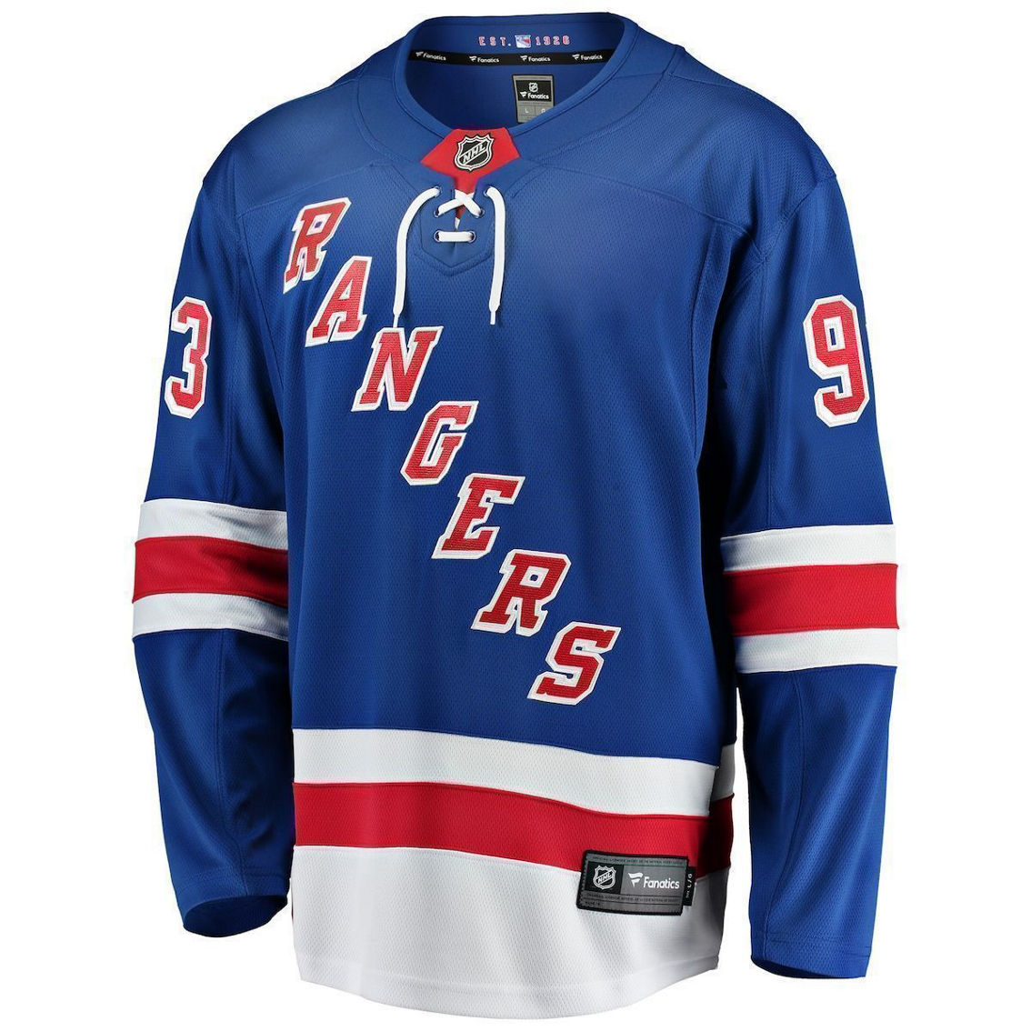 Fanatics Branded Men's Mika Zibanejad Blue New York Rangers Premier Breakaway Player Jersey - Image 3 of 4