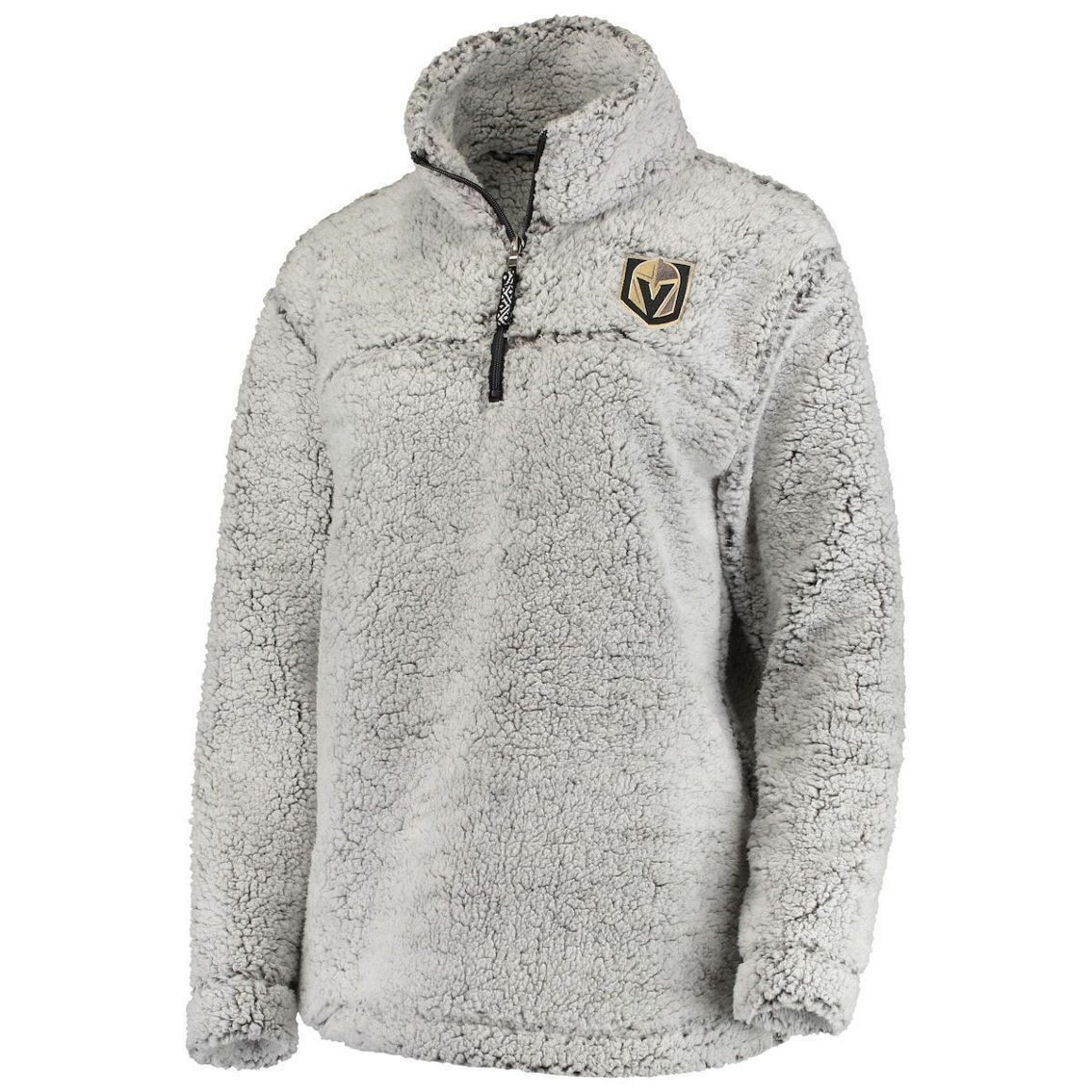 G-III 4Her by Carl Banks Women's Gray Vegas Golden Knights Sherpa Quarter-Zip Pullover Jacket - Image 3 of 4