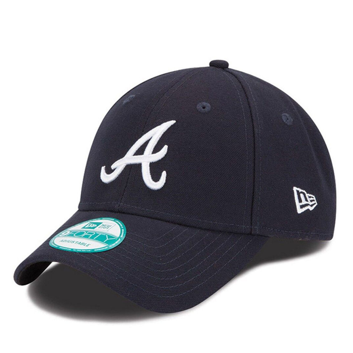New Era Men's Navy Atlanta Braves League 9FORTY Adjustable Hat - Image 2 of 4