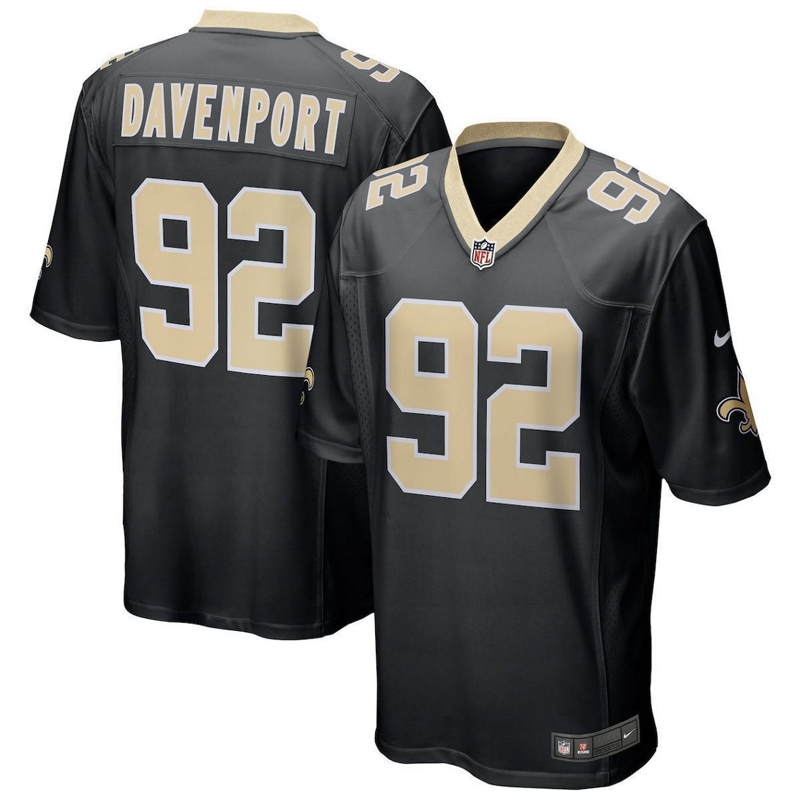Nike Men's Marcus Davenport Black New Orleans Saints Game Jersey - Image 2 of 4