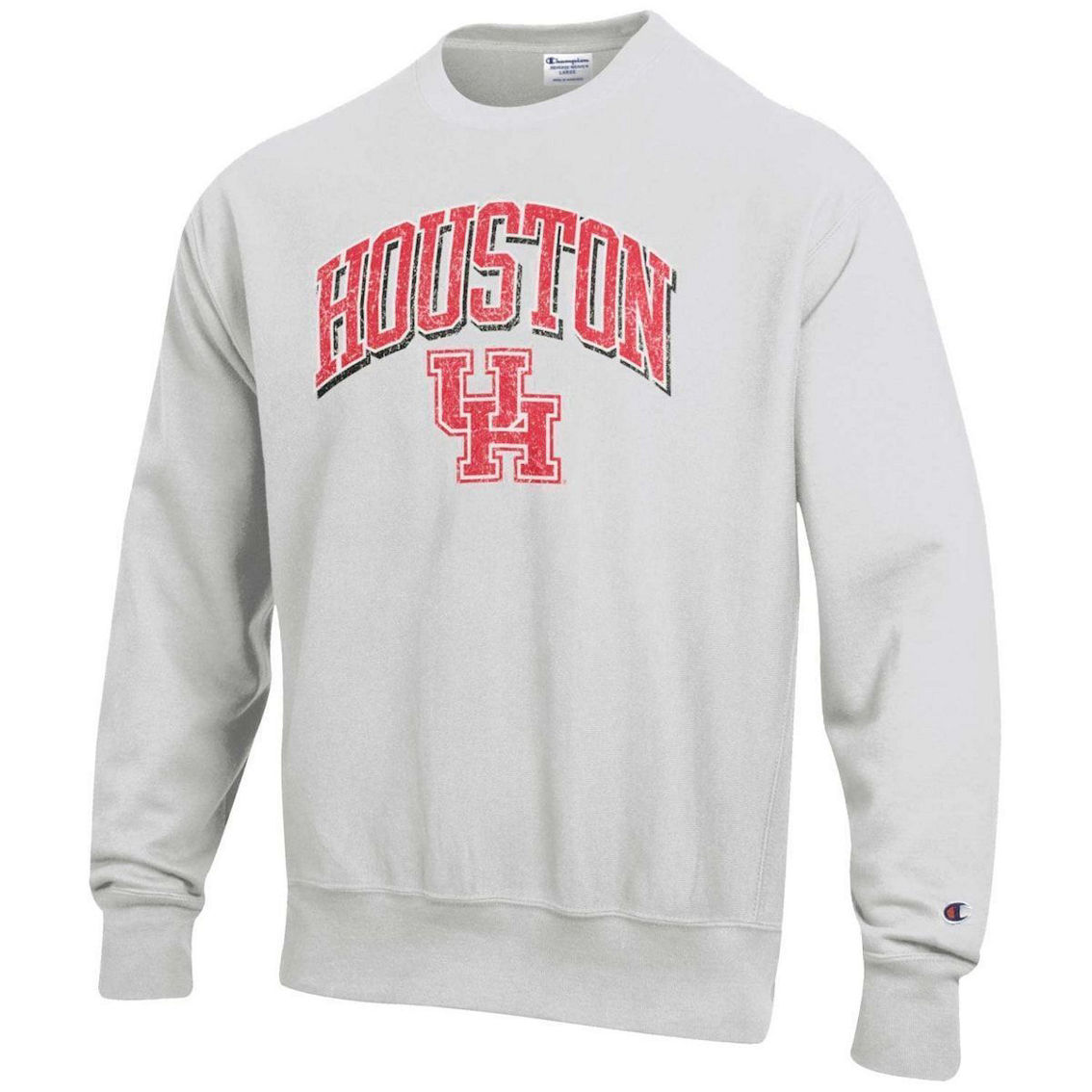 Champion Men's Gray Houston Cougars Arch Over Logo Reverse Weave Pullover Sweatshirt - Image 3 of 4