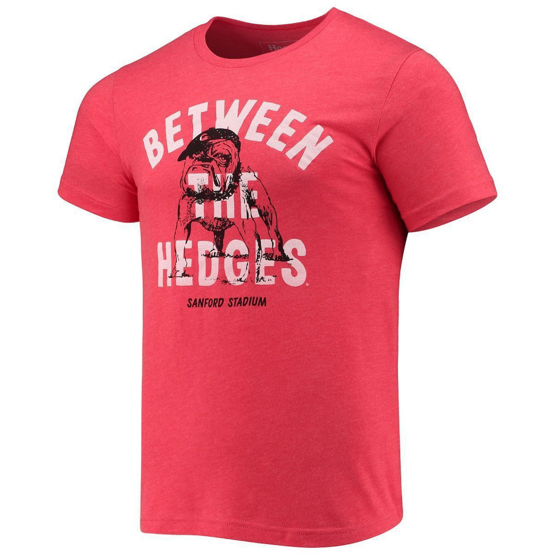 Homefield Men's Heathered Red Georgia Bulldogs Vintage Between the Hedges T-Shirt - Image 3 of 4