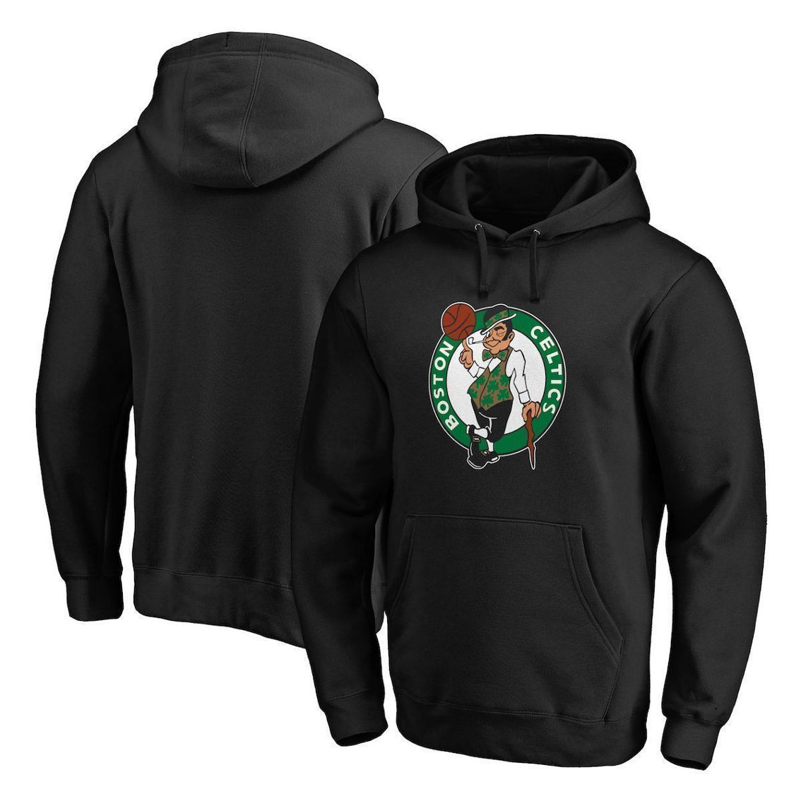 Fanatics Branded Men's Black Boston Celtics Icon Primary Logo Fitted Pullover Hoodie - Image 1 of 4