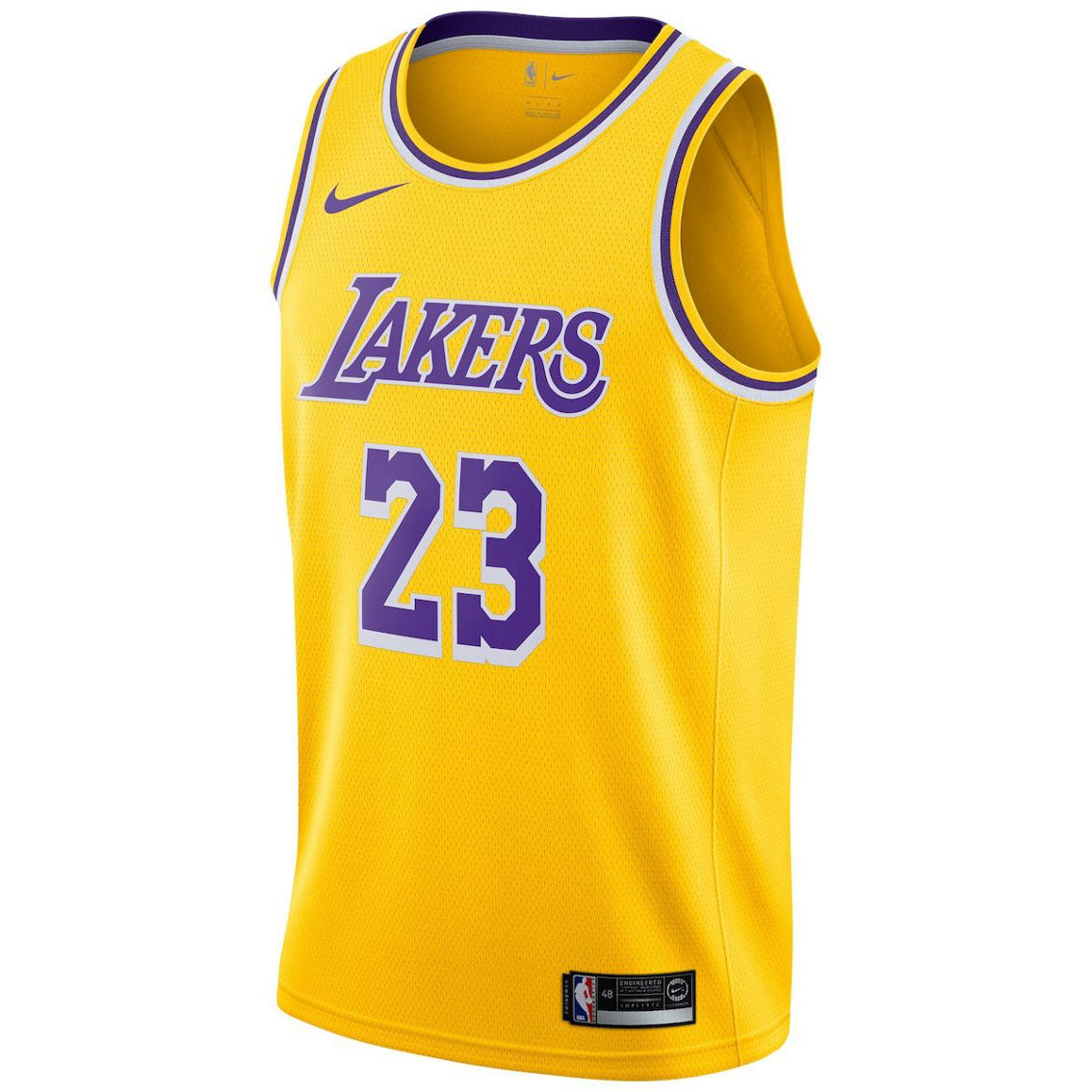 Nike Men's LeBron James Gold Los Angeles Lakers Swingman Player Jersey - Icon Edition - Image 3 of 4