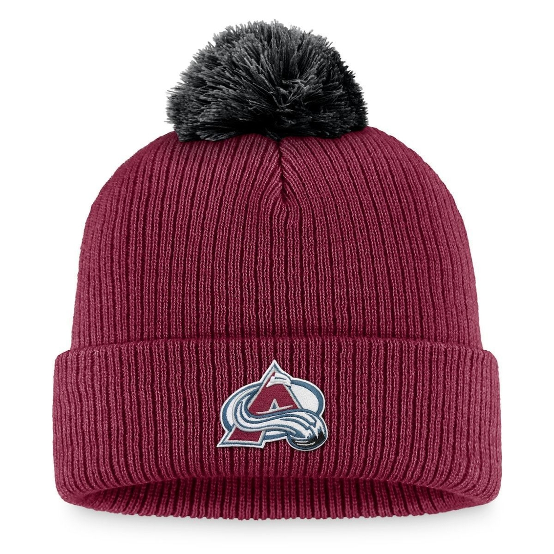 Fanatics Branded Men's Burgundy Colorado Avalanche Team Cuffed Knit Hat with Pom - Image 2 of 3
