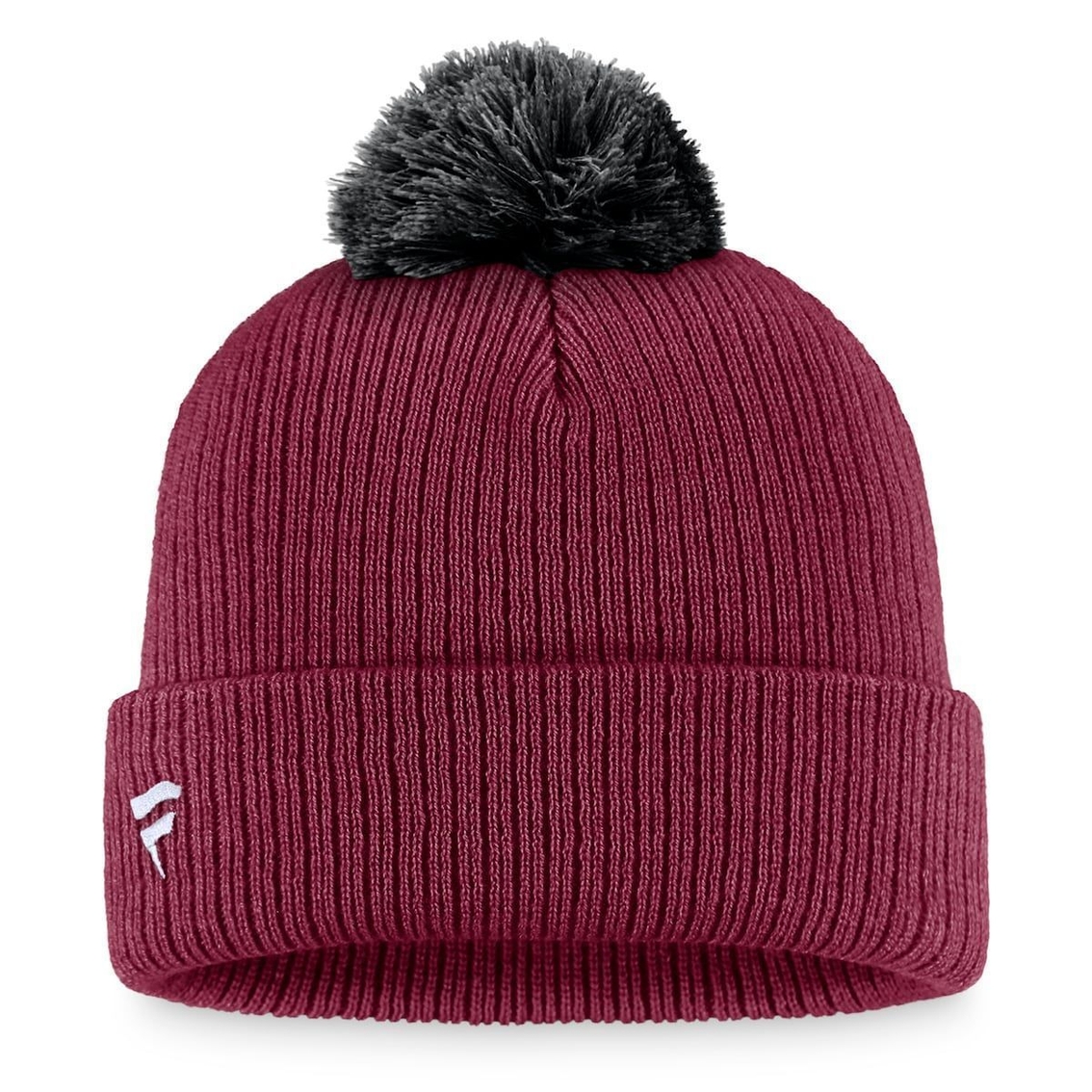 Fanatics Branded Men's Burgundy Colorado Avalanche Team Cuffed Knit Hat with Pom - Image 3 of 3