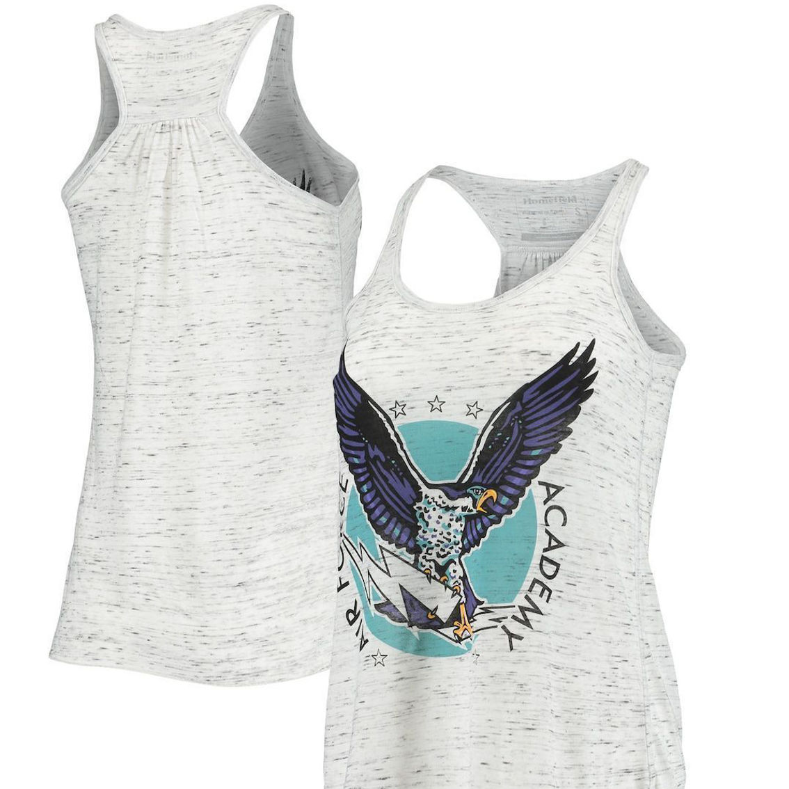 Homefield Women's Ash Air Force Falcons Vintage Racerback Tank Top - Image 2 of 4