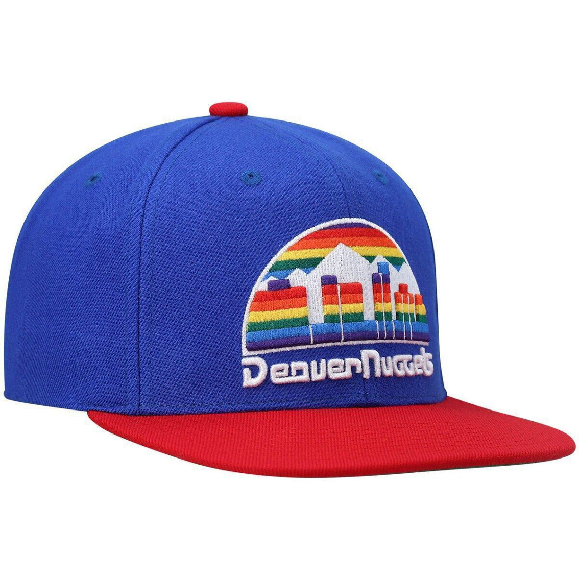 Mitchell & Ness Men's Royal/Red Denver Nuggets Hardwood Classics Team Two-Tone 2.0 Snapback Hat - Image 4 of 4