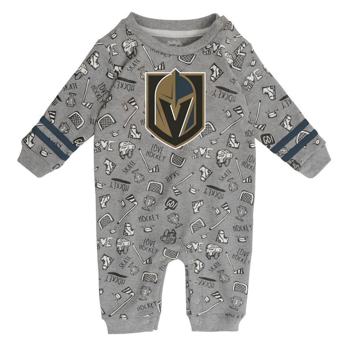 Outerstuff Infant Heather Gray Vegas Golden Knights Gifted Player Long Sleeve Jumper - Image 2 of 2