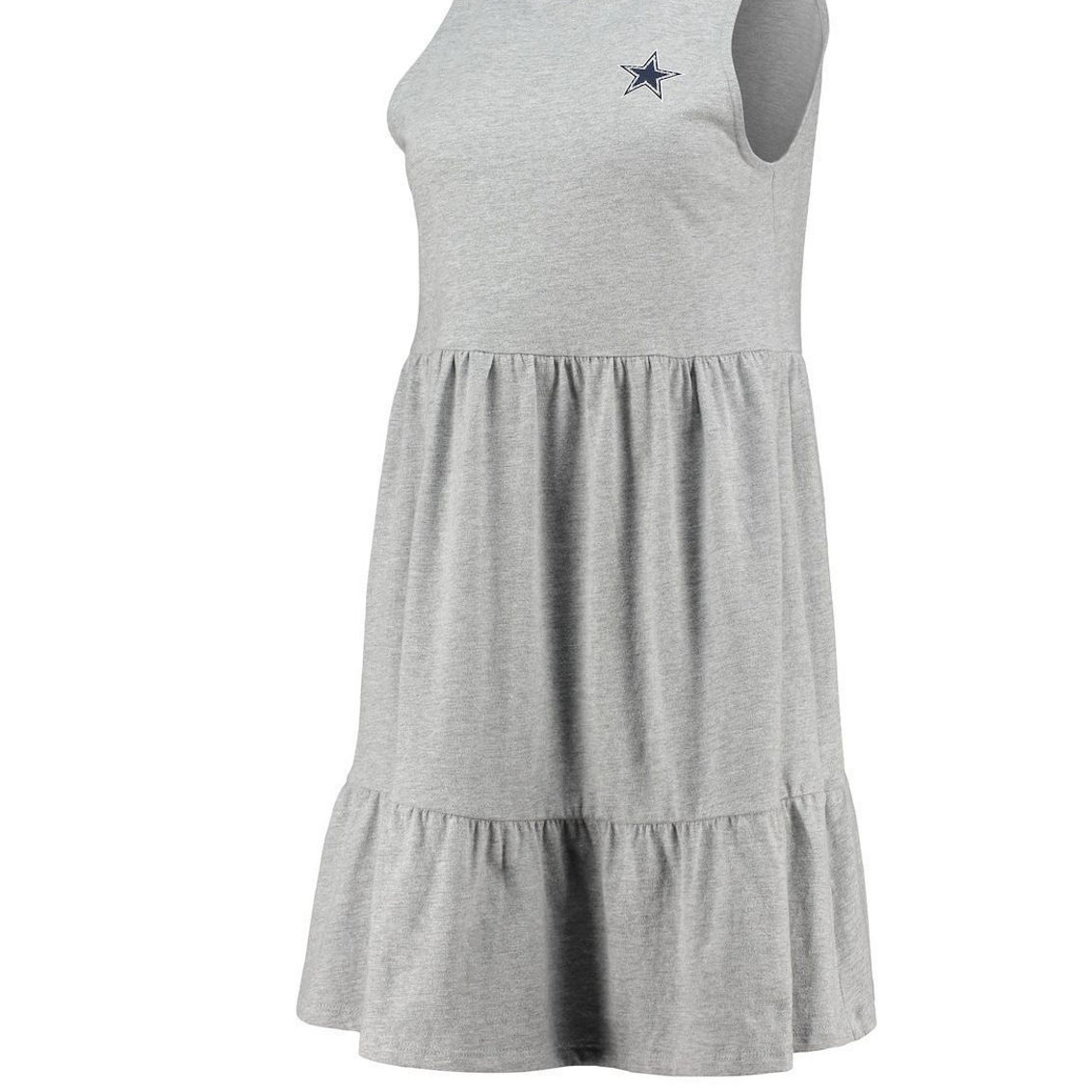 Lauren James Women's Heathered Gray Dallas Cowboys Tiered Dress - Image 3 of 4