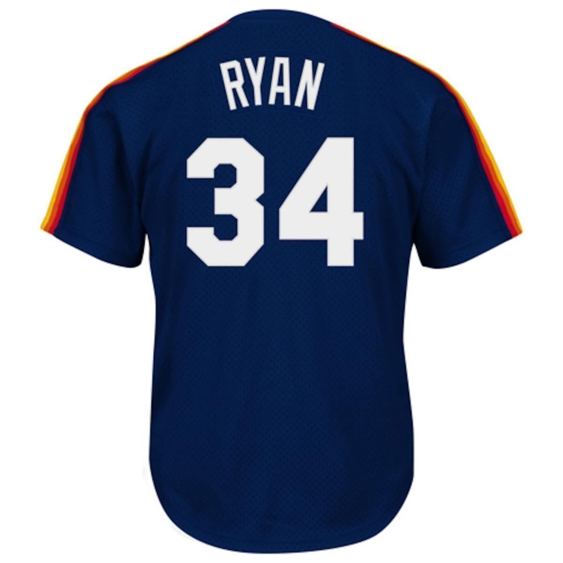 Mitchell & Ness Men's Nolan Ryan Navy Houston Astros 1988 Authentic Cooperstown Collection Mesh Batting Practice Jersey - Image 4 of 4