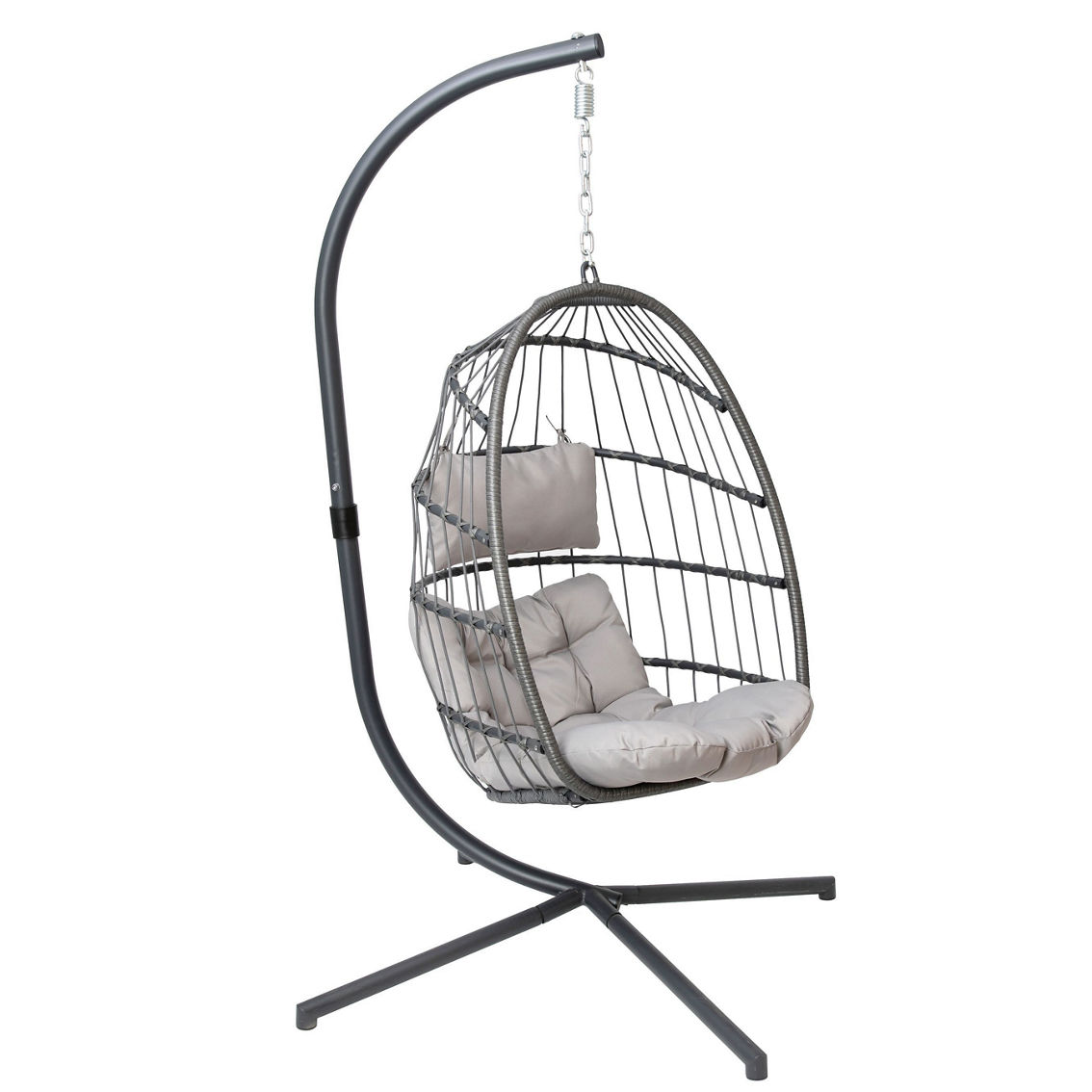 Flash Furniture Hanging Egg Chair with Cushions and Stand - Image 5 of 5