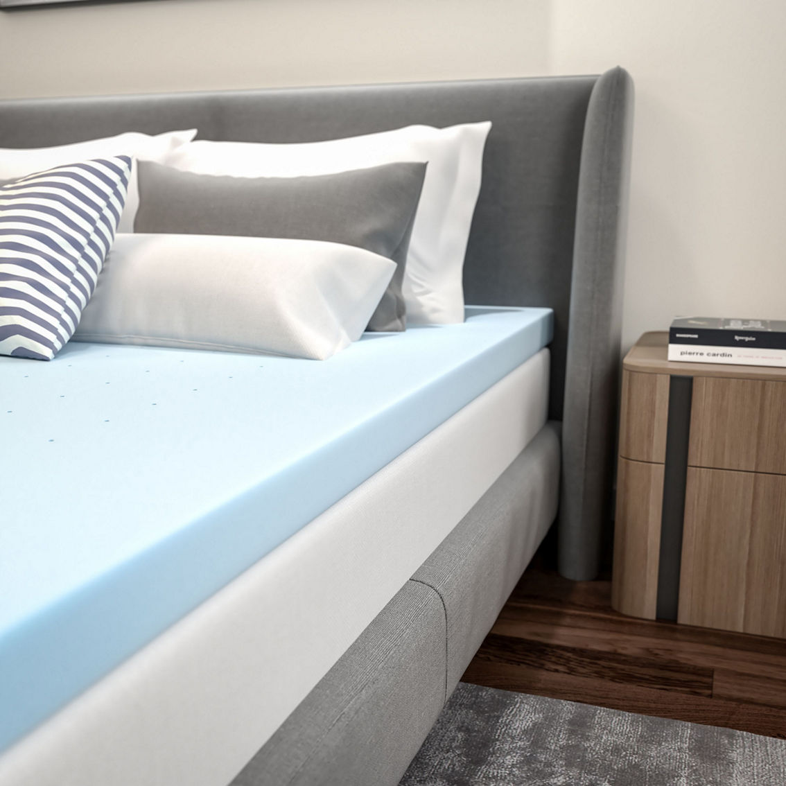 Flash Furniture Capri Comfortable Sleep 3 inch Cool Gel Memory Foam Mattress Topper - Image 2 of 5