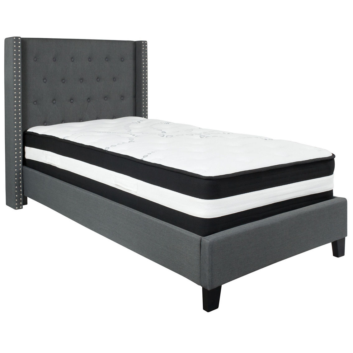 Flash Furniture Platform Bed with Pocket Spring Mattress - Image 2 of 5
