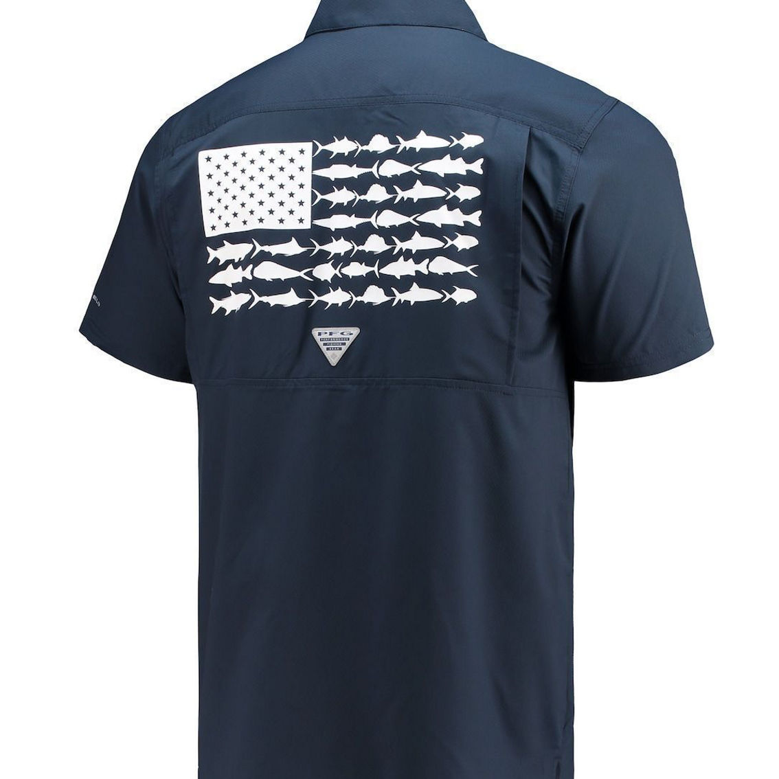 Columbia Men's Navy Dallas Cowboys Slack Tide Fish Omni-Shade Button-Up Shirt - Image 4 of 4