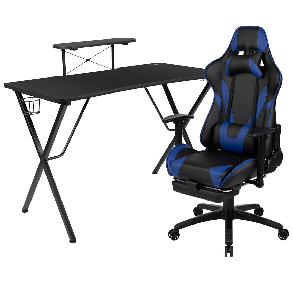 Flash Furniture Gaming Desk-Cup Holder/Reclining Chair Set - Image 2 of 5