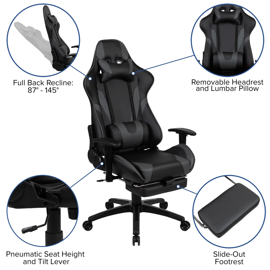 Flash Furniture Gaming Desk-Cup Holder/Reclining Chair Set - Image 4 of 5