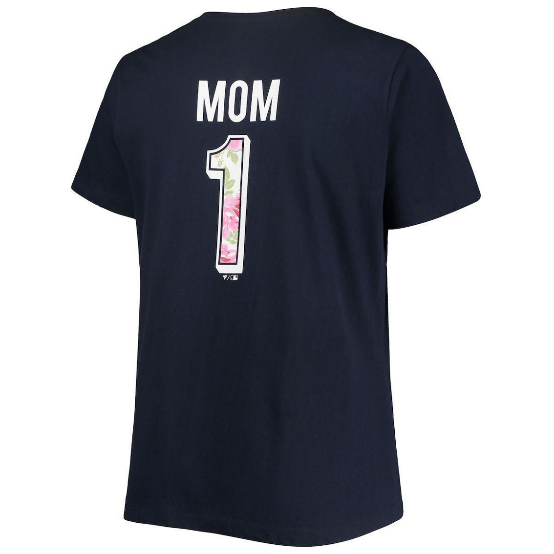 Profile Women's Navy Boston Red Sox Plus Size #1 Mom 2-Hit V-Neck T-Shirt - Image 4 of 4