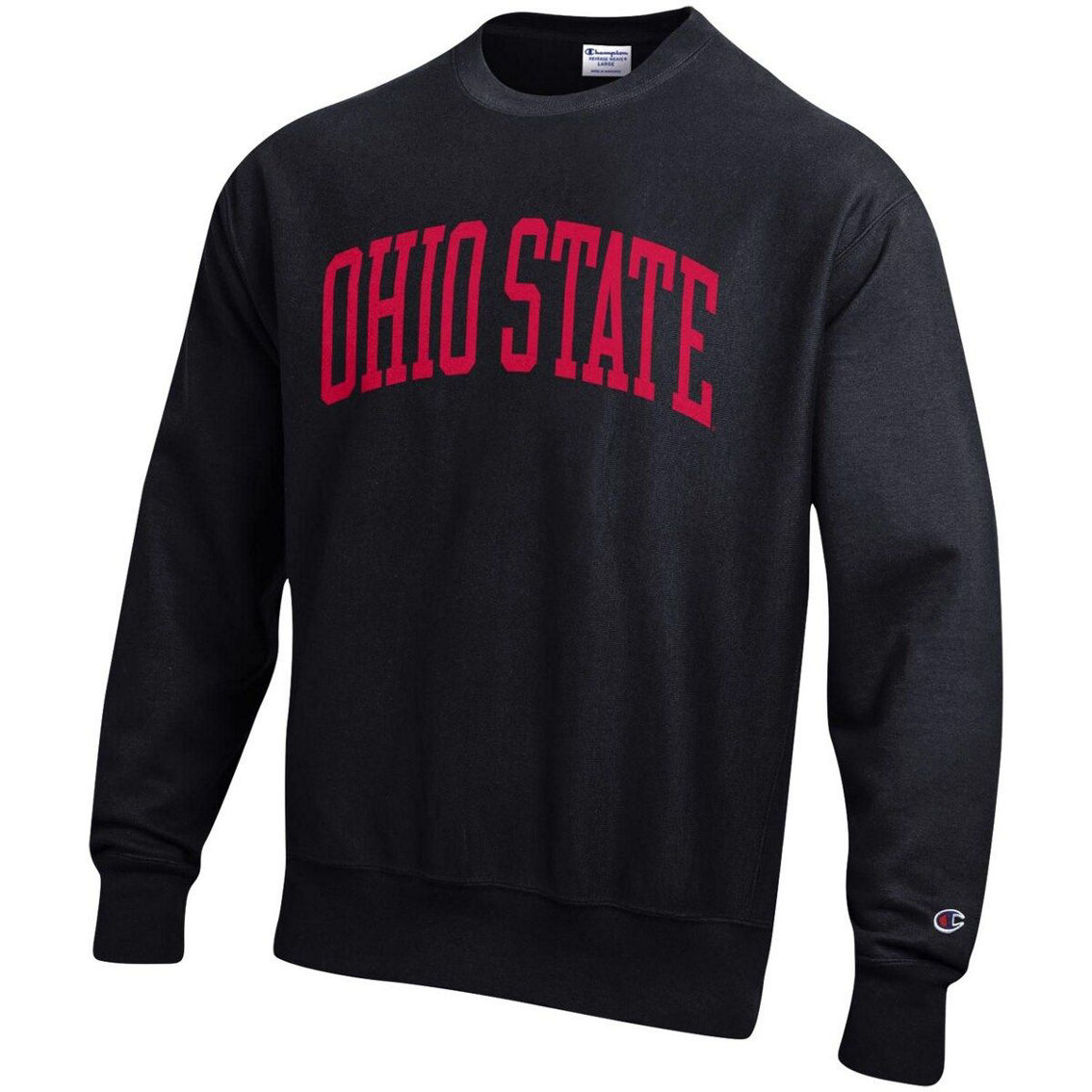 Champion Men's Black Ohio State Buckeyes Arch Reverse Weave Pullover Sweatshirt - Image 3 of 4