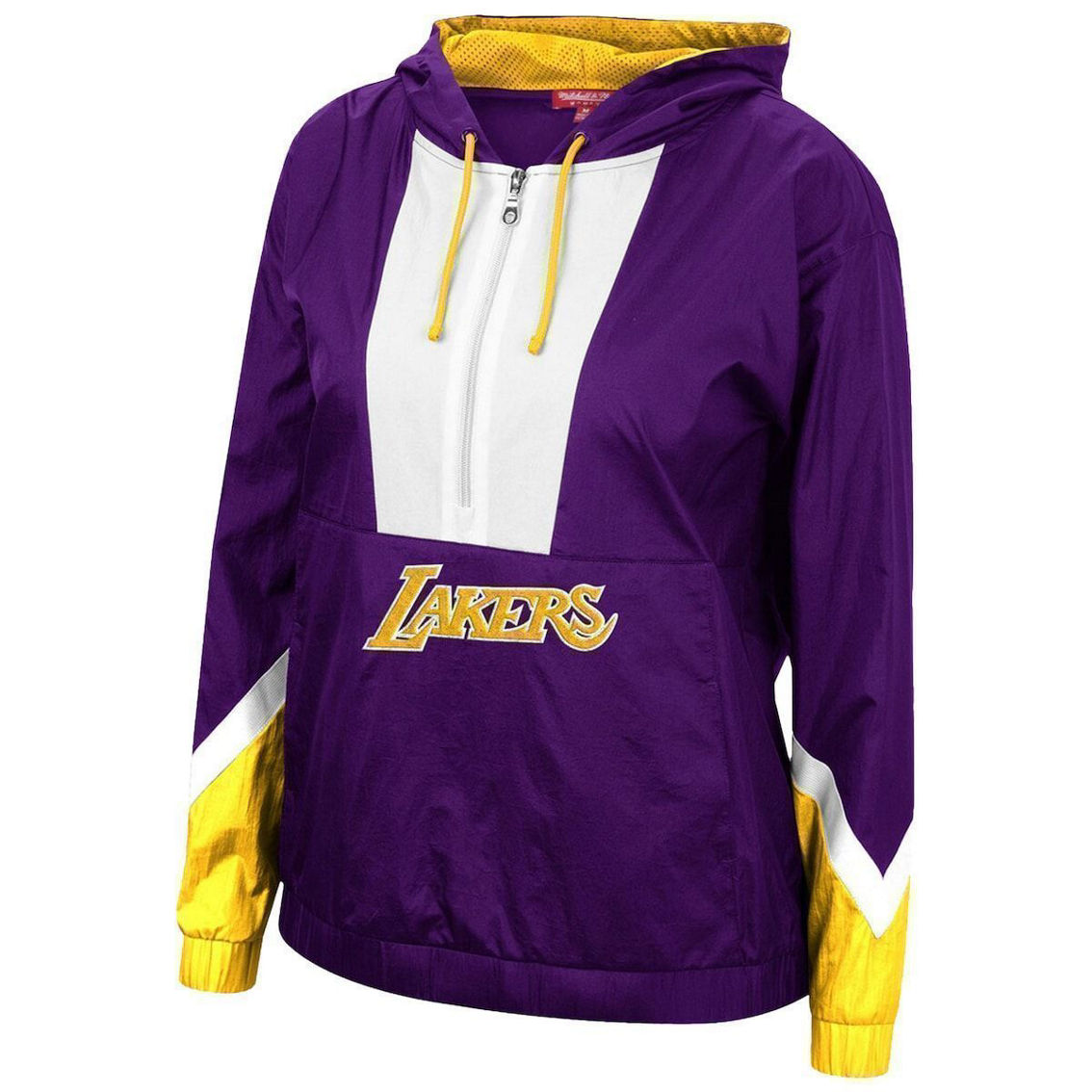 Mitchell & Ness Women's Purple Los Angeles Lakers Half-Zip Windbreaker 2.0 Hoodie - Image 3 of 4