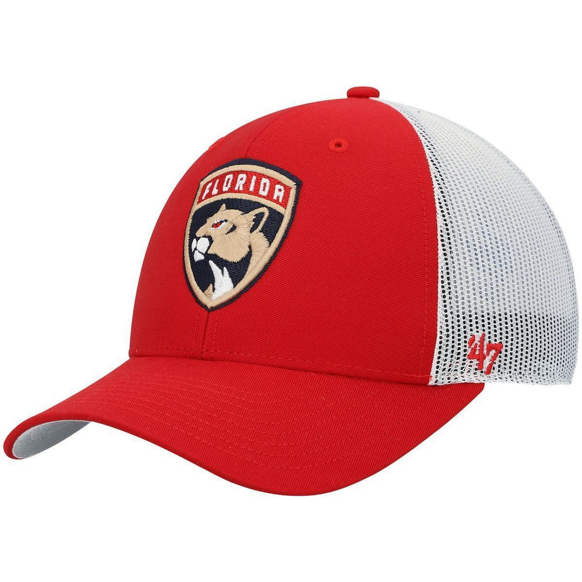 '47 Men's Red Florida Panthers Trawler Clean Up Trucker Adjustable Snapback Hat - Image 2 of 4