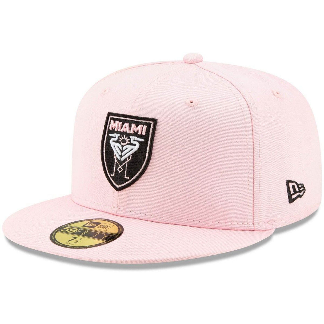 Men's New Era Pink Inter Miami CF Primary Logo 59FIFTY Fitted Hat - Image 2 of 4