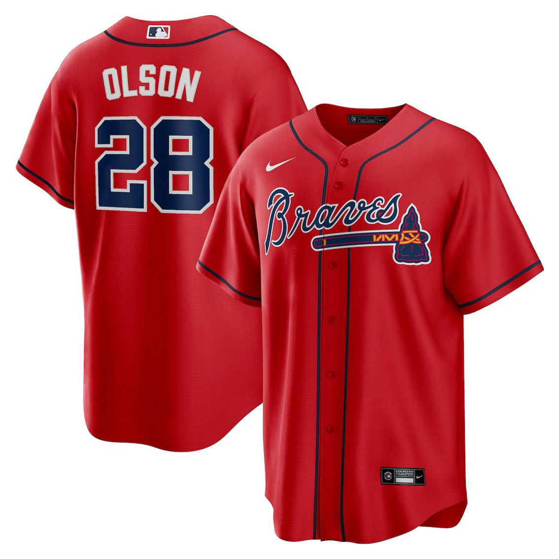 Nike Men's Matt Olson Red Atlanta Braves Alternate Replica Player Jersey - Image 1 of 4