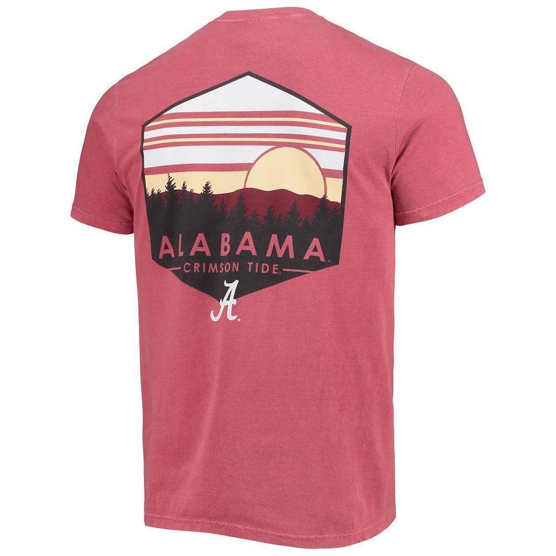 Image One Men's Crimson Alabama Crimson Tide Landscape Shield Comfort Colors T-Shirt - Image 4 of 4