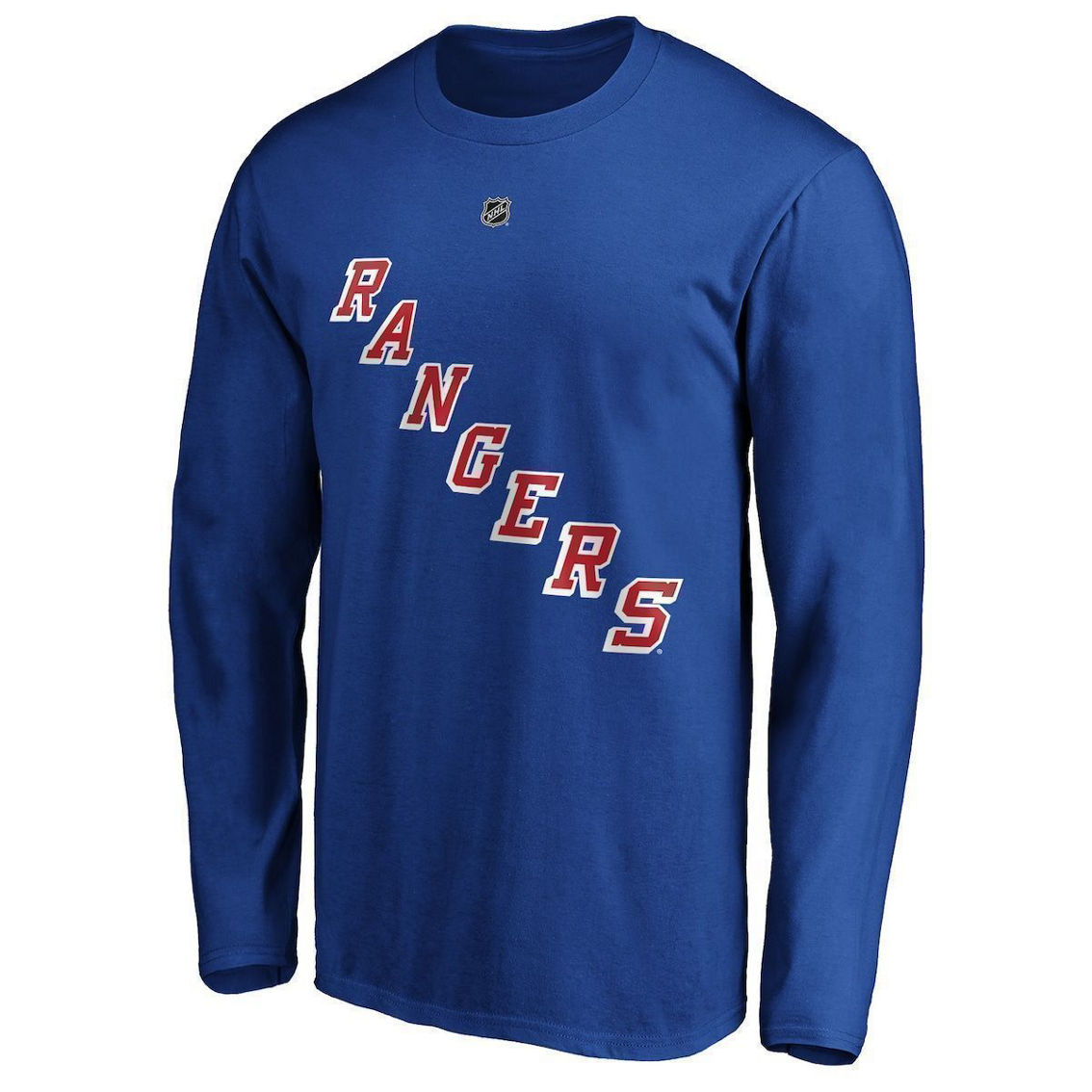 Fanatics Branded Men's Alexis Lafrenière Blue New York Rangers Authentic Stack Name & Number Long Sleeve T-Shirt - Image 3 of 4