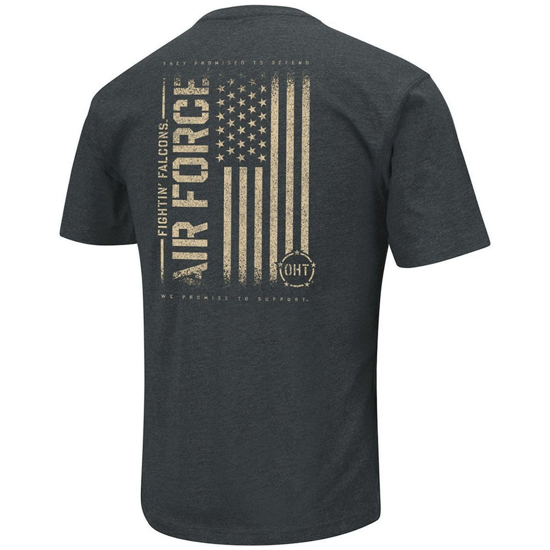 Colosseum Men's Heathered Black Air Force Falcons OHT Military Appreciation Flag 2.0 T-Shirt - Image 4 of 4