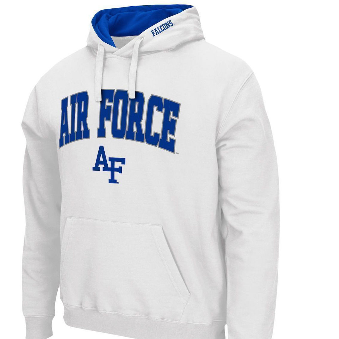 Colosseum Men's White Air Force Falcons Arch & Logo 3.0 Pullover Hoodie - Image 3 of 4
