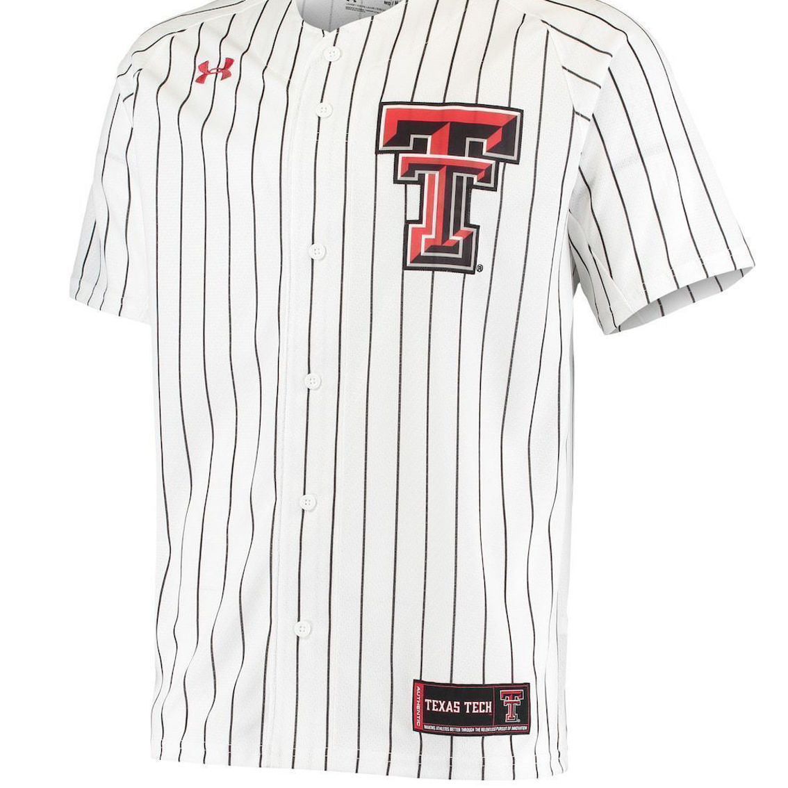 Under Armour Men's White Texas Tech Red Raiders Replica Performance Baseball Jersey - Image 3 of 4