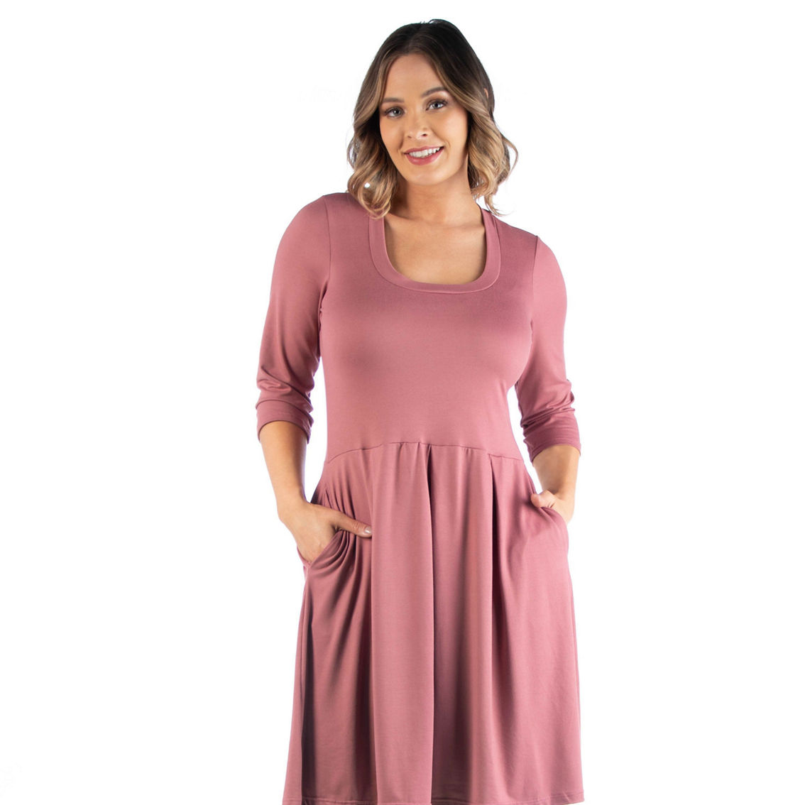24seven Comfort Apparel Fit And Flare Plus Size Dress, Dresses, Clothing  & Accessories