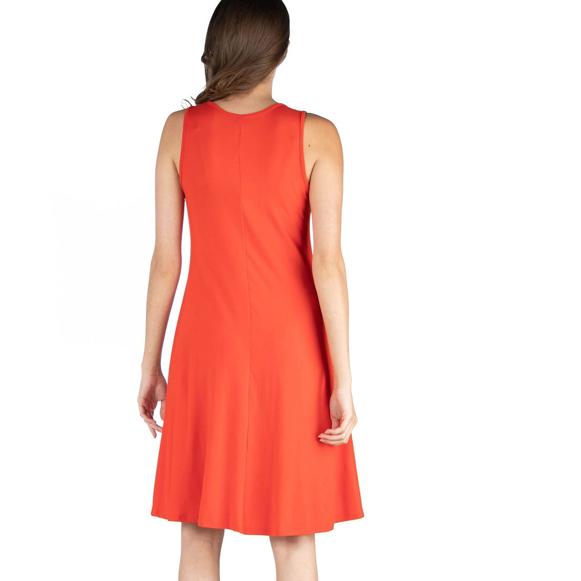 24seven Comfort Apparel Sleeveless A Line Fit and Flare Skater Dress - Image 3 of 4