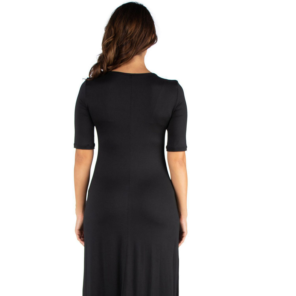 24seven Comfort Apparel Womens Casual Maxi Dress With Sleeves - Image 3 of 4