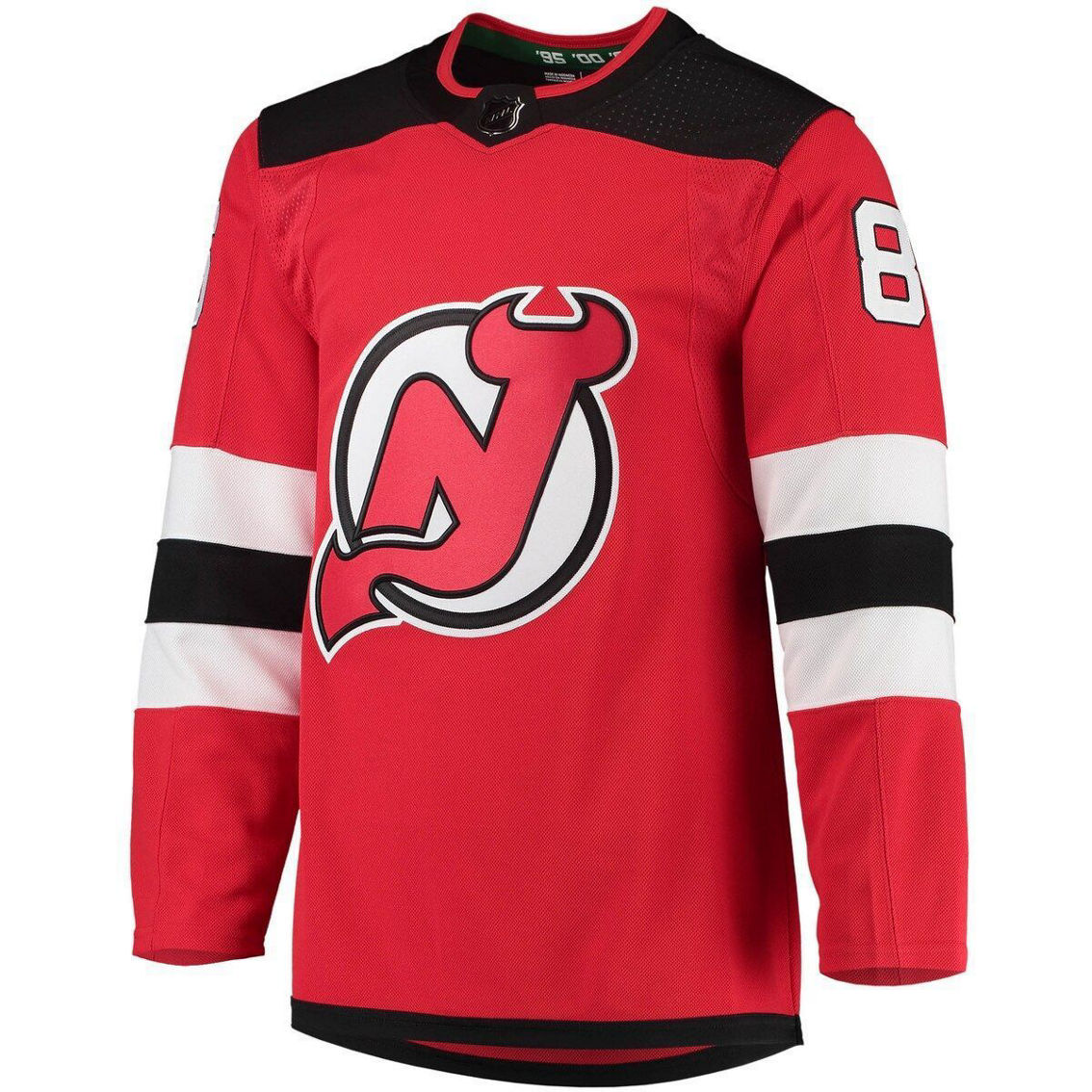 adidas Men's Jack Hughes Red New Jersey Devils Home Primegreen Authentic Pro Player Jersey - Image 3 of 4